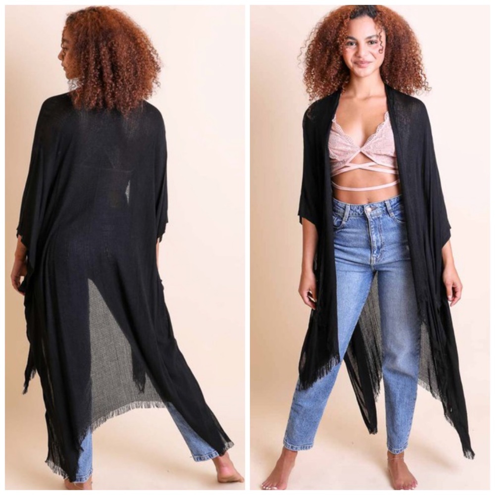 LAST 1 NEW Beautiful High Low Kimono Cardi - Picture 5 of 6